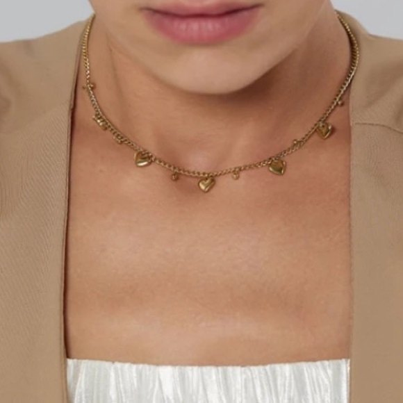 💛Gold plated hearts chain necklace - Picture 4 of 7